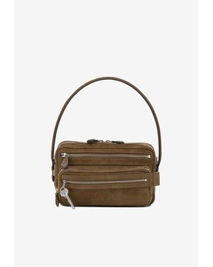 Acne Studios Camero Party Suede Shoulder Bag - Metallic