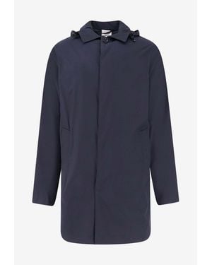 Aspesi Stadio Hooded Rain Jacket - Blue