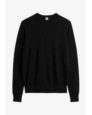 TOTEME Fine Knit Wool Sweater - Black