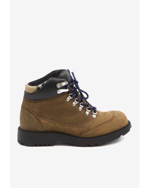 Burberry Moor Suede Lace-Up Hiking Boots - Brown