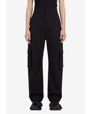 Balenciaga Wide-Leg Cargo Pants - Black