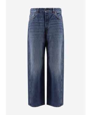 Givenchy Twisted Straight-Leg Faded Jeans - Blue