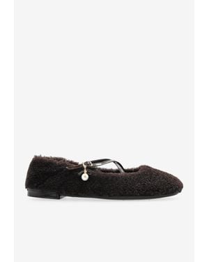 Jimmy Choo Eleri Fur Ballerinas - White