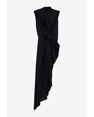 Balenciaga Asymmetrical Midi Dress - Black
