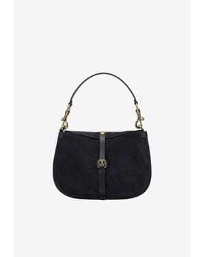 Etro Small Pony Suede Shoulder Bag - Blue