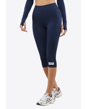 THE GIVING MOVEMENT x YOOX Capri Leggings With Logo Patch - Blue