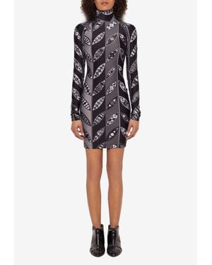 PUCCI Girnandole Print Mock-Neck Mini Dress - Black