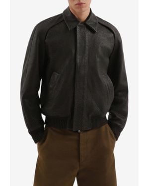 1989 STUDIO Leather Zip-Up Jacket - Black