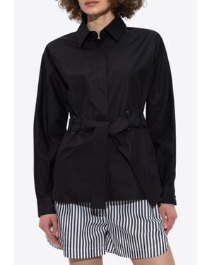Max Mara Juglas Belted Long-Sleeved Shirt - Black