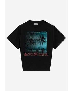 Balenciaga Vintage Holiday Cropped T-Shirt - Black