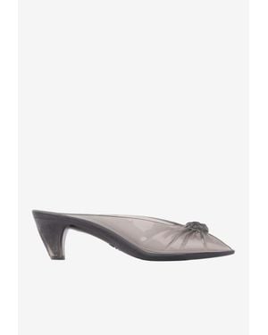 Chloé 55 Knotted Jelly Mules - White