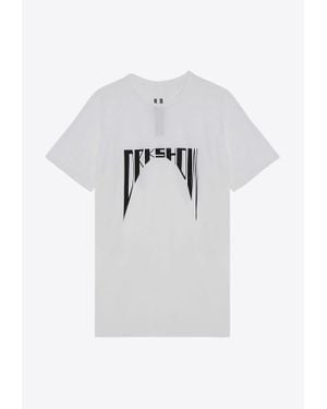 Rick Owens Logo Print Jersey T-Shirt - Gray