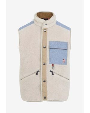 Moncler Zip-Up Fleece Vest - White