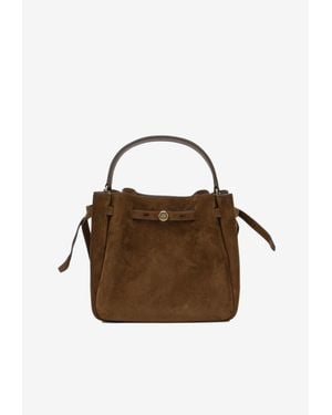 Tory Burch Romy Suede Bucket Bag - Brown