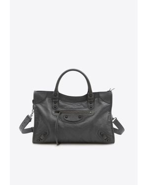 Balenciaga Medium Le City Nappa Leather Handbag - Black