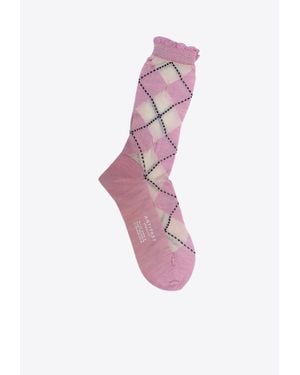 Antipast Argyle Wool Knitted Socks - Pink