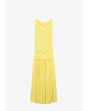 Jacquemus Abiha Pleated Midi Dress - Yellow