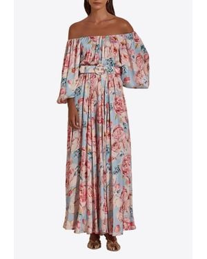 Dahlia Bianca Charlize Floral Maxi Dress - Red