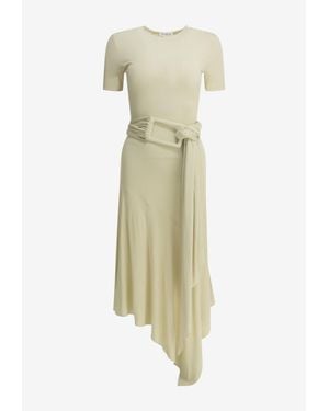 Alaïa Draped Midi Dress - Natural