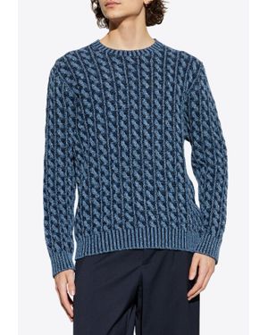 Etro 3D Weave Wool Sweater - Blue