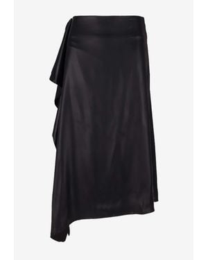 Niccolò Pasqualetti Nota Asymmetric Midi Skirt - Black