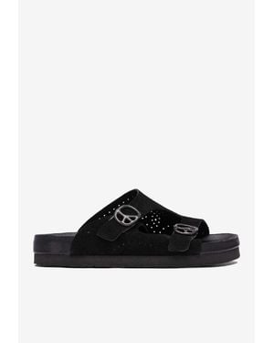 Needles Peace Leather Sandals - Black