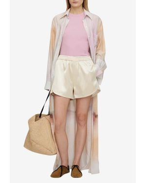 Nanushka Iria Printed Maxi Shirt Dress - Pink