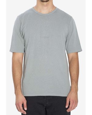 Saint Laurent Embroidered Logo T-Shirt - Gray