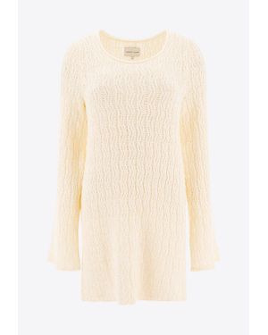 Loulou de Saison Aisale Ribbed Mini Dress - Natural