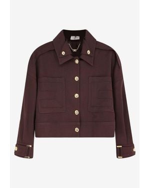 Elisabetta Franchi Classic Button-Up Jacket - Brown
