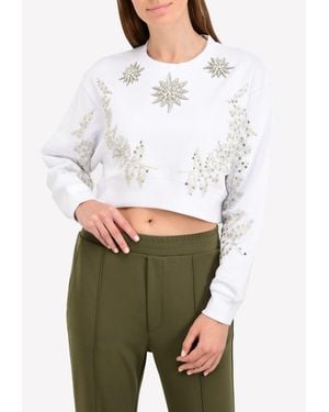 Francesco Scognamiglio Embellished Festive Sweatshirt - White