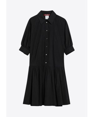 Max Mara Caronte Mini Poplin Shirt Dress - Black