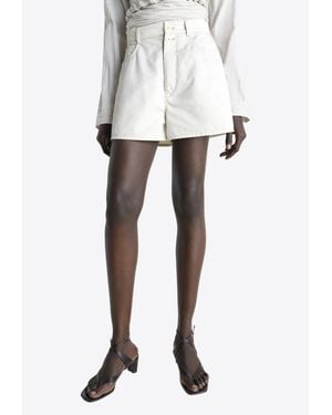 Lemaire High-Rise Mini Denim Shorts - White