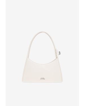 Marc Jacobs Glam Claw Clip Leather Shoulder Bag - White