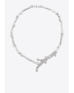 Tory Burch Coral Necklace With Asymmetrical Shape - White
