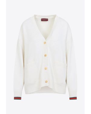 Gucci Web Cardigan - White