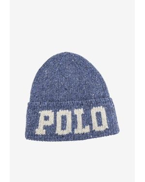 Polo Ralph Lauren Intasia Knit Logo Beanie - Blue