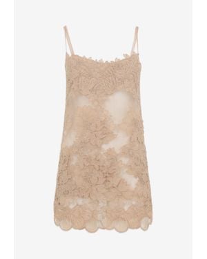 Ermanno Scervino Lace Mini Dress - Natural