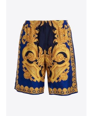 Versace Baroque Pattern Shorts - Blue