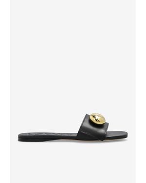 Loewe Pebble Flat Mules - White