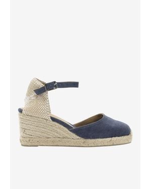 Castañer Carol 70 Wedge Espadrilles - Blue