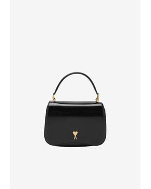 Ami Paris Paris Leather Top Handle Bag - Black