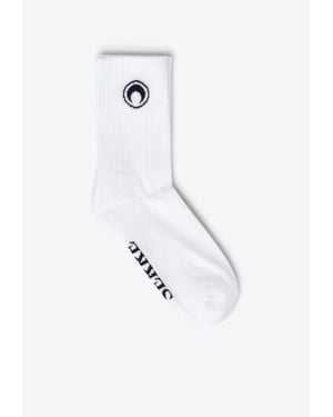 Marine Serre Moon Logo Crew Socks - White