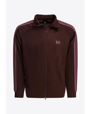 Needles Embroidered Logo Zip-Up Track Jacket - Brown