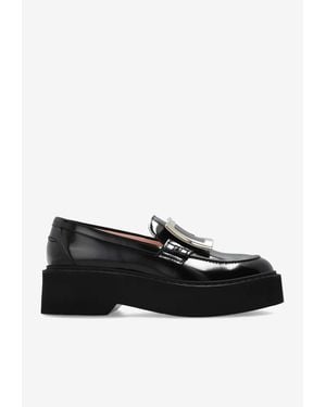 Roger Vivier Viv' Rangers Leather Loafers - Black