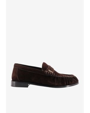 Saint Laurent Le Loafer 15 Suede Leather Loafers - Black