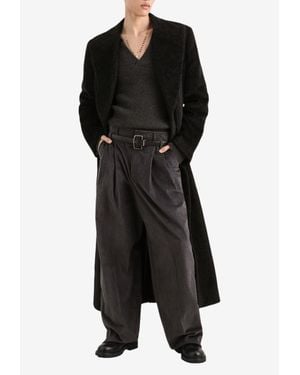 Dolce & Gabbana Double-Breasted Alpaca Belted Coat - Black