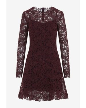 Ermanno Scervino Floral Lace Mini Dress - Purple