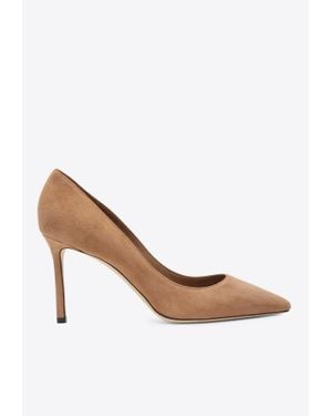 Jimmy Choo Romy 85 Suede Pumps - White