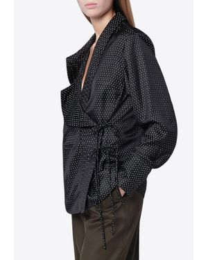 Dries Van Noten V-Neck Wrap Shirt - Black